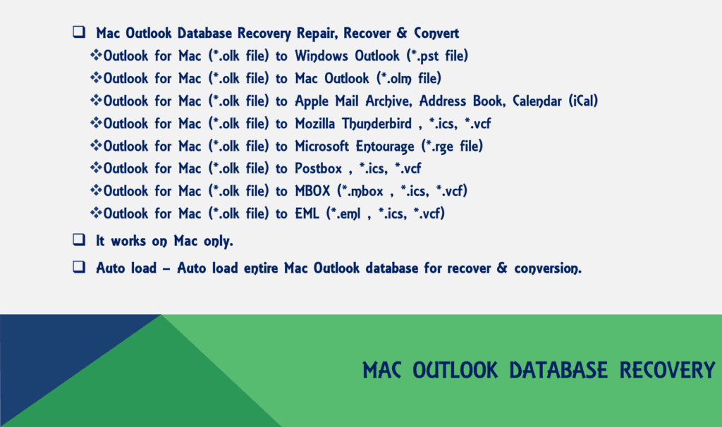 Outlook Mac Database Recovery For Mac